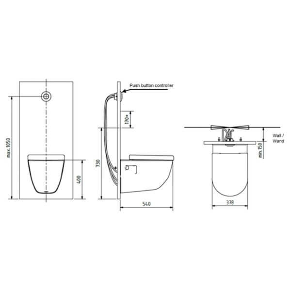 complete vacuum toilet wall-mounted Laufen - Image 6
