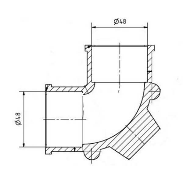 Rubber elbow 90° 50x50 - Image 2